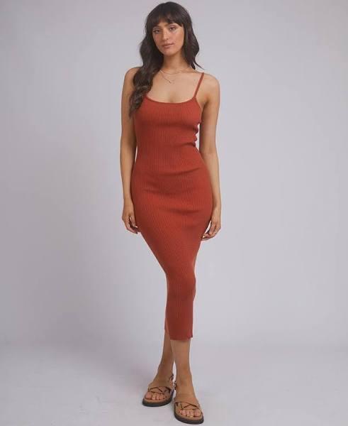 All About Eve - Womens Dresses - Greta Knit Midi Dress Rust