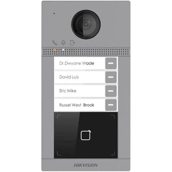 Hikvision 2nd Gen IP Villa Door Station, 4 Button, Aluminium, 2MP, Wi-Fi, Mifare DS-KV8413-WME1