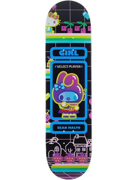 Girl Malto Sanrio My Melody Kawaii Arcade Skateboard Deck - Multi