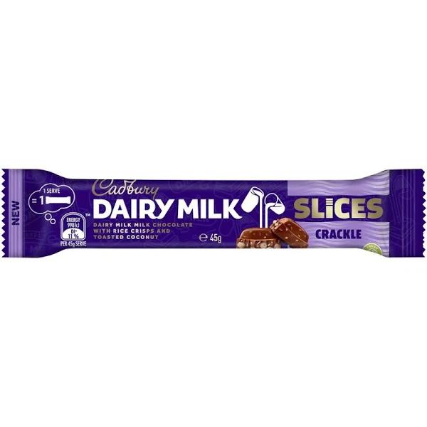 Cadbury Dairy Milk Slices Crackle Chocolate Bar 45g