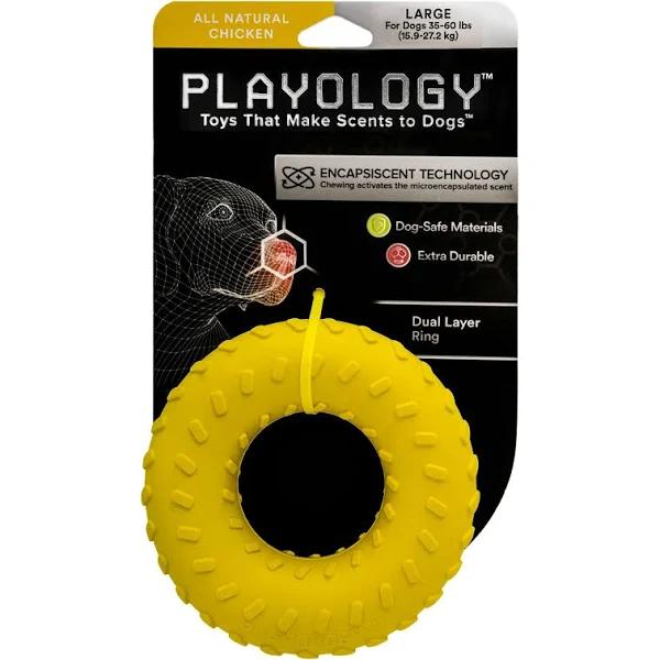 Playology Dual Layer Ring Chicken Large Dog Toy