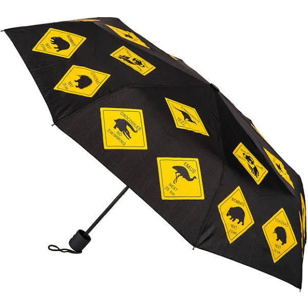 Clifton Mini Maxi 96cm Wind Resistant Travel Umbrella Sun/Rain Shade Road Signs