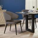 Harlow Black Dining Chair - Natural Linen