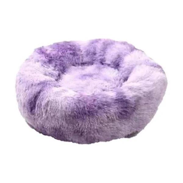 Purple Cat Bed Pet Bed Dog Donut Nest Calming Deep Sleeping Soft Plush Kennel Washable