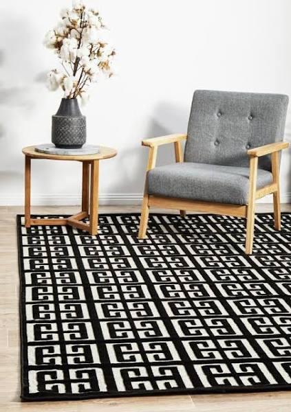 York Brenda Black & Gold Rug 330 x 240cm