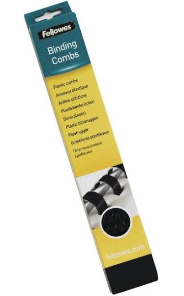 Fellowes Plastic Binding Combs 21 Ring 10mm Round Black Pack 100