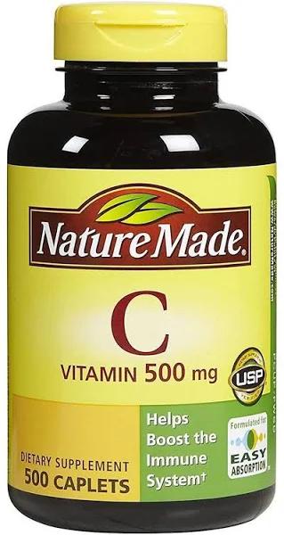 Nature Made Vitamin C, 500 mg, Caplets - 500 count