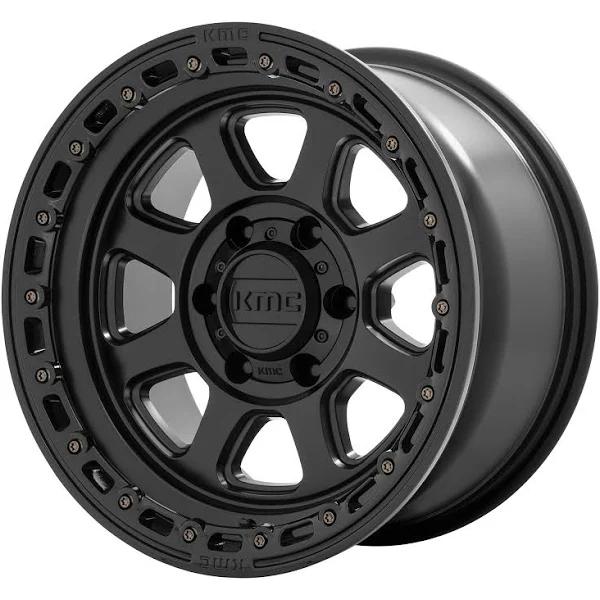 KMC KM54879080700 - KM548 Chase 17x9 Satin Black with Gloss Black Lip