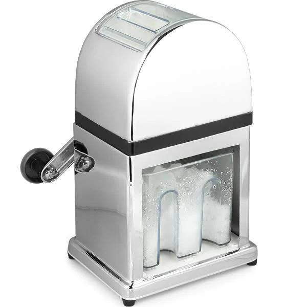 bar@drinkstuff Chrome Ice Crusher Manual Ice Crusher With Ice Tray and Scoop, Ice Grinder, Ice Chopper