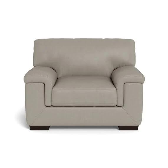 Barret Leather Armchair Silver Grey by Freedom