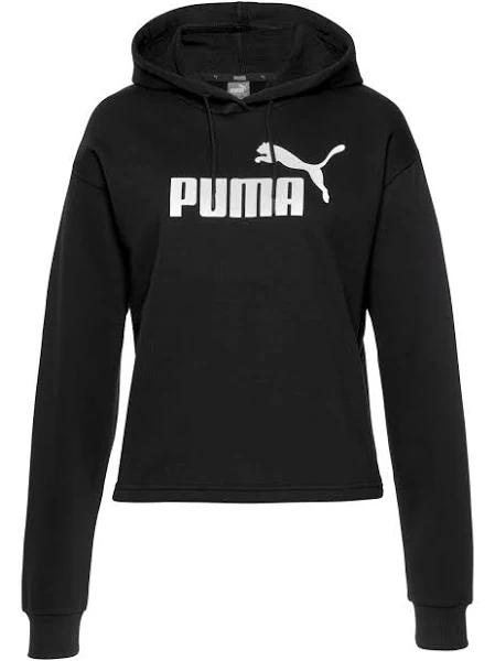 Puma Women's Essentials+ Cropped Hoodie Cotton Black (01)