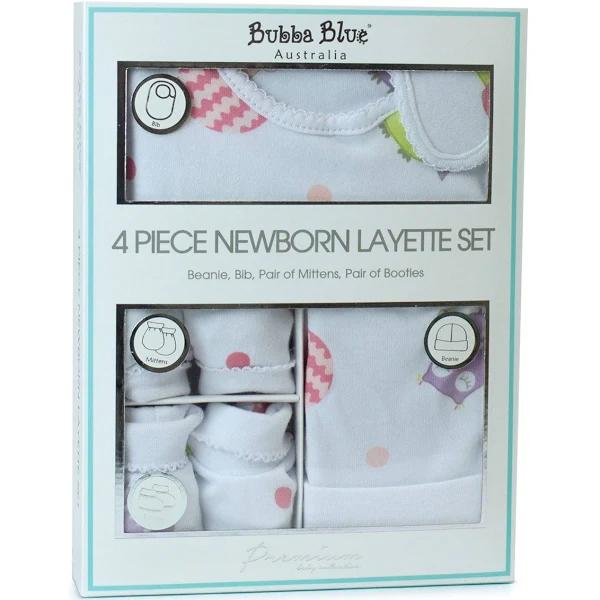 Bubba Blue Baby Owl Girl 4 Piece Layette Set