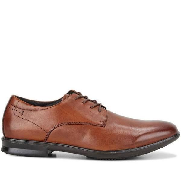 Hush Puppies Men's Cale Leather Shoes Dress Formal Work Lace Up - Tan Burnish - 11