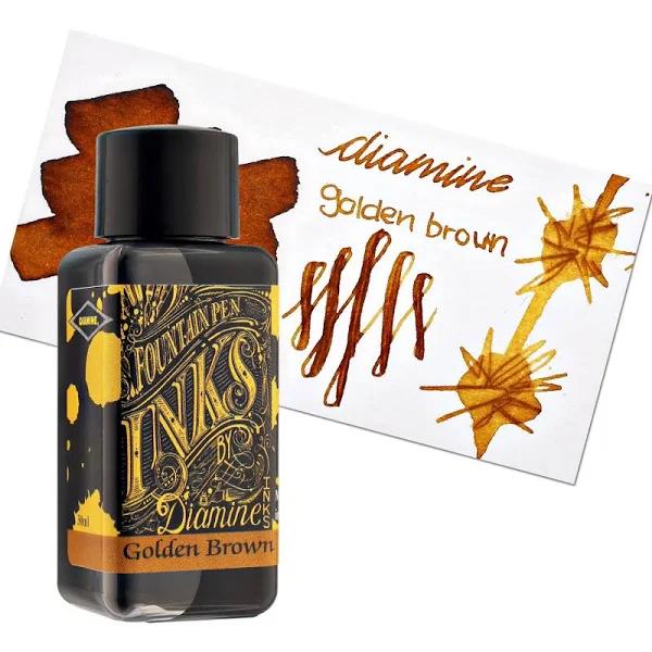 Diamine Fountain Pen Ink - Golden Brown 30ml Bottle