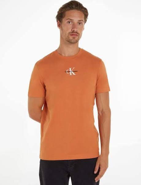 Calvin Klein Jeans Monogram Logo Regular T-Shirt in clay-Orange