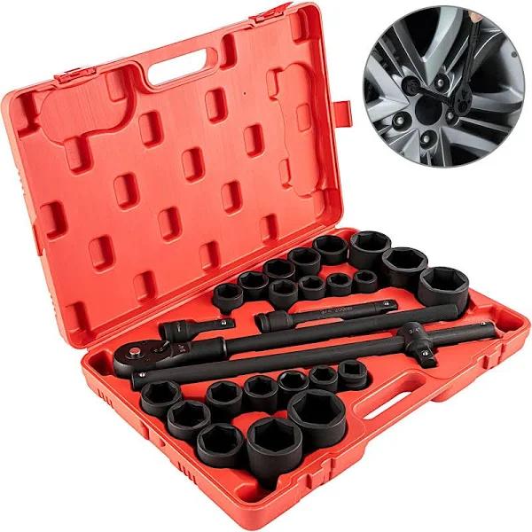 Impact Socket Set Impact Sockets 27 Pieces SAE 7/8-2 Inches and Metric 22-50 mm