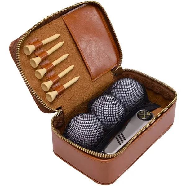 Golf Gift Set in Vegan Leather Case