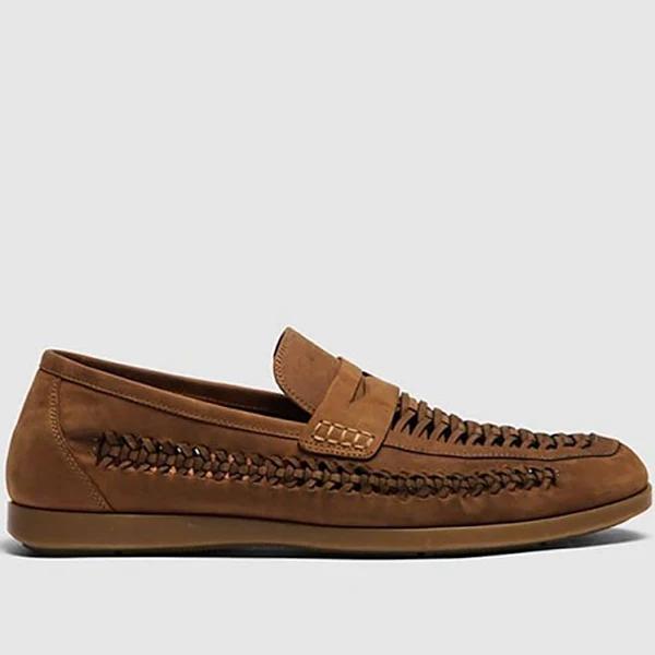 Rodd & Gunn Gisborne Huarache Slip On in Tropical Birch Brown 44