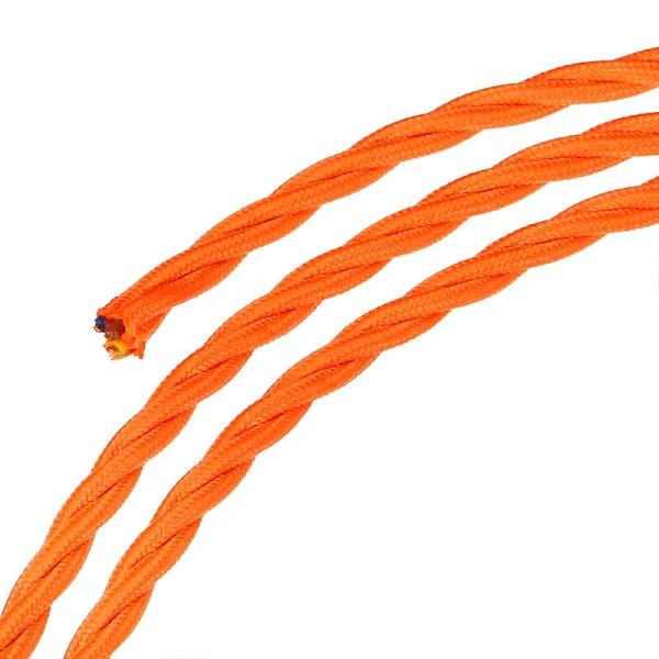 Twisted Cloth Covered Wire 3 Core 18AWG 3.0m/9.84ft,Electrical Cable,Orange | Harfington