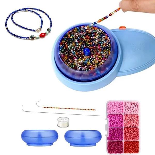 Electric Bead Threading Machine Beading Bowl Spinner Kit For DIY String Seed Beads Jewelry Making