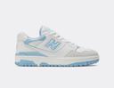 New Balance Unisex 550 White/Blue Haze/Rain Cloud - Size 4