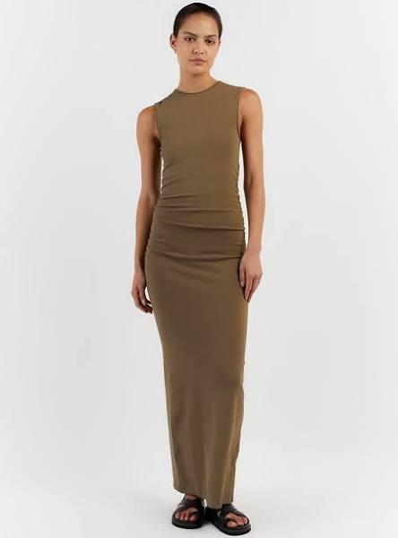 Romy Sleeveless Maxi Dress in Khaki Size XL by DISSH