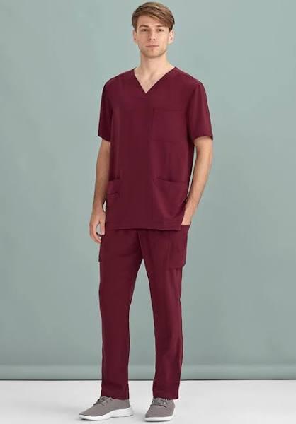 BizCare Mens Avery Multi-pocket Scrub Pant - CSP946ML Burgundy / 3XL