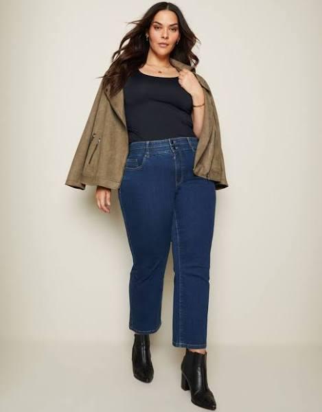 Autograph - Plus Size - Womens Jeans - Denim Bootleg Short Jeans