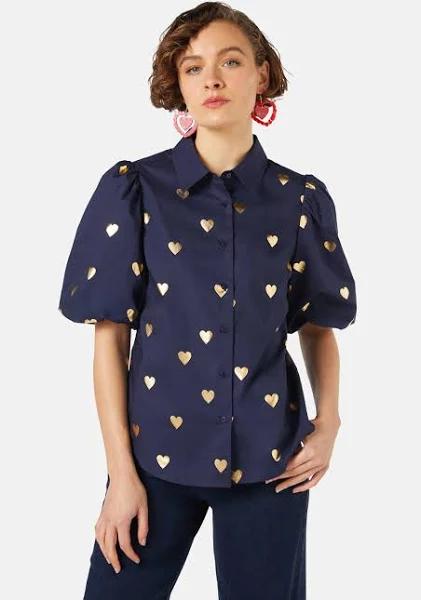 Gorman - Women's Gold Romance Shirt 8 / Navy