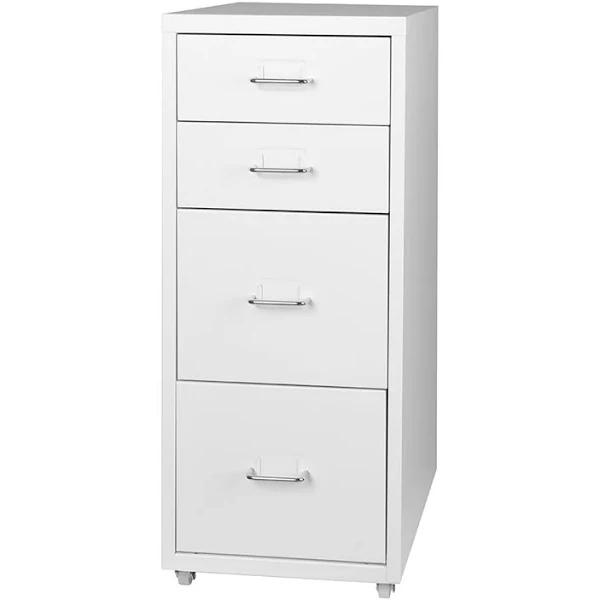 Levede Storage Steel Cabinet, 4 Drawer (White)