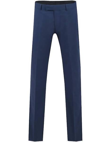 Dobell Blue Slim Fit Suit Trousers