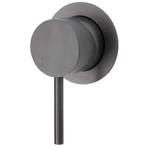 Fienza Kaya Wall Mixer - Gun Metal - Small Round Plate