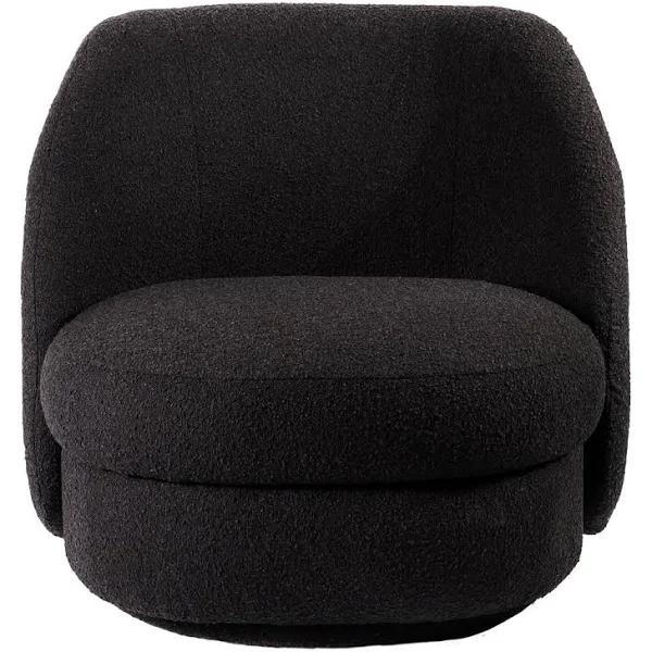 Aurora Swivel Chair - Black Boucle