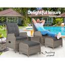 Gardeon Recliner Chairs Sun Lounge Outdoor Setting Patio Furniture Garden Wicker