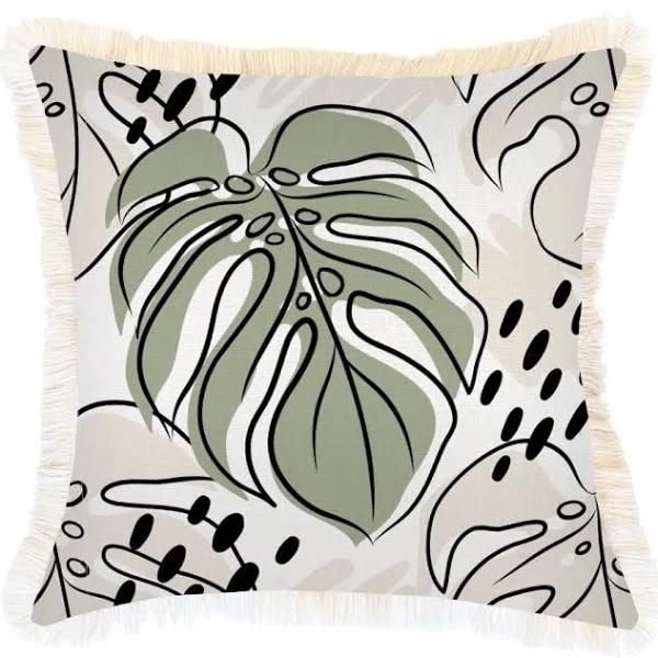 Cushion Cover Coastal Fringe Rainforest Sage 45cm x 45cm