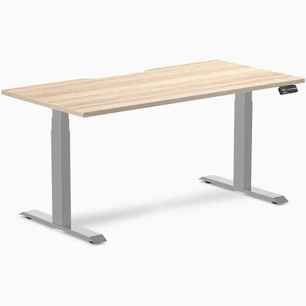 Desky Dual Scalloped Melamine Sit Stand Desk