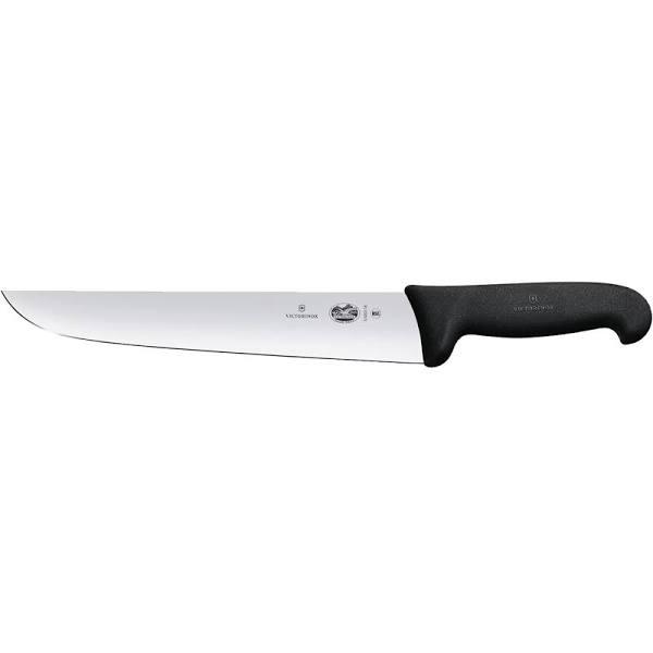 Victorinox Butchers Knife Straight Back Blade Fibrox 23cm | Black