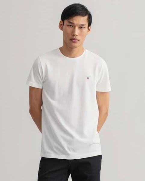 Gant Slim Fit Pique T-Shirt - White