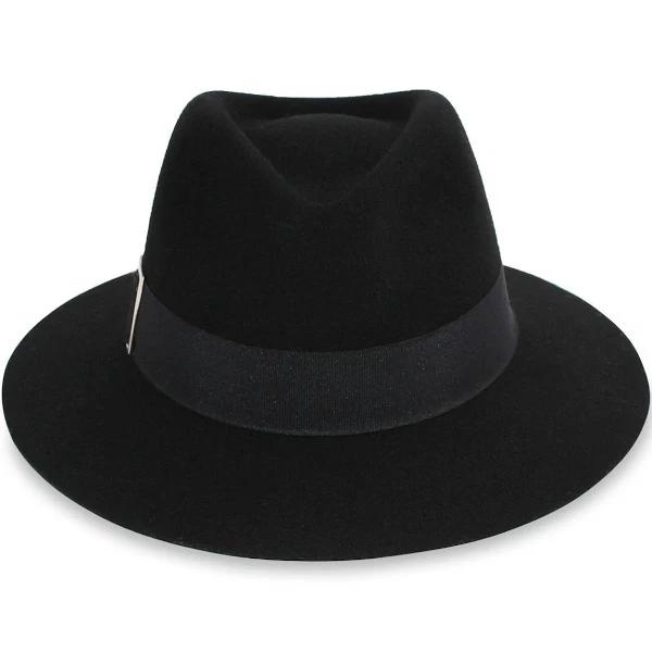 Morgan & Taylor Harper Fedora Hat in Black OSFM