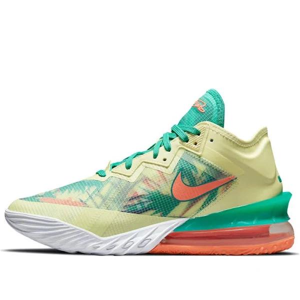 Nike LeBron XVIII Low EP Shoes - Size 5.5 - White lime/bright Mango