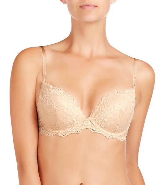 Pleasure State My Fit Omb Lace Push Up Plunge Bra Frappe