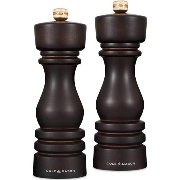 Cole & Mason London 18cm Beech Wood Salt & Pepper Mill Set - Brown