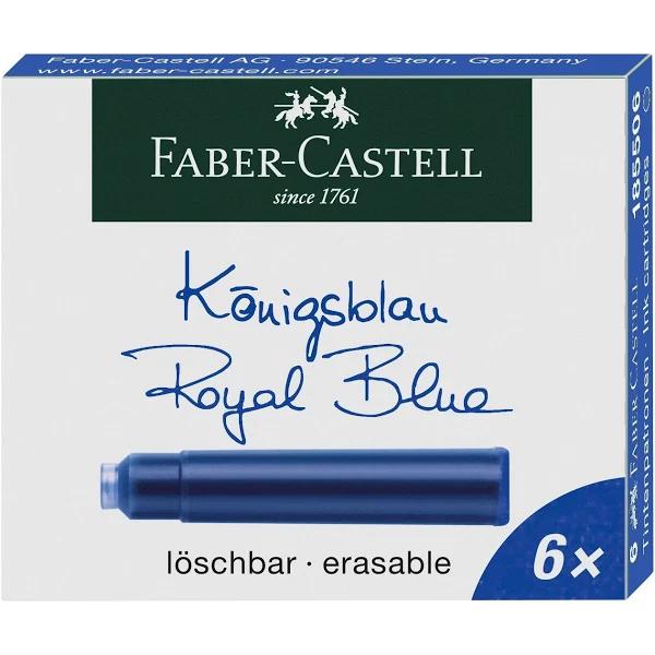 Faber Castell 185506 Standard Ink Cartridge - Blue (Pack of 6)