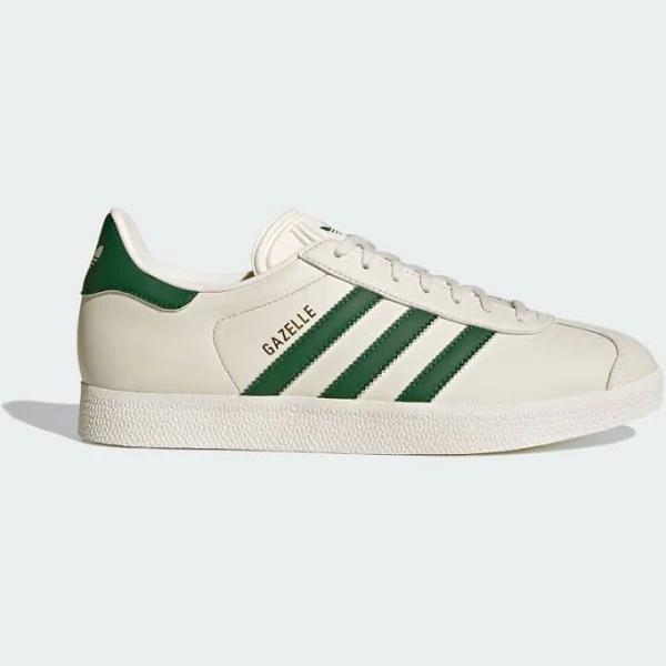 adidas-Gazelle Low Trainers-Men-Cloud White / Dark Green / Gold Metallic-M 5 / W 6