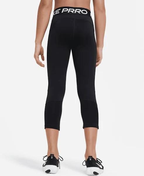 Nike Girls Pro Capri Leggings, XS / Black