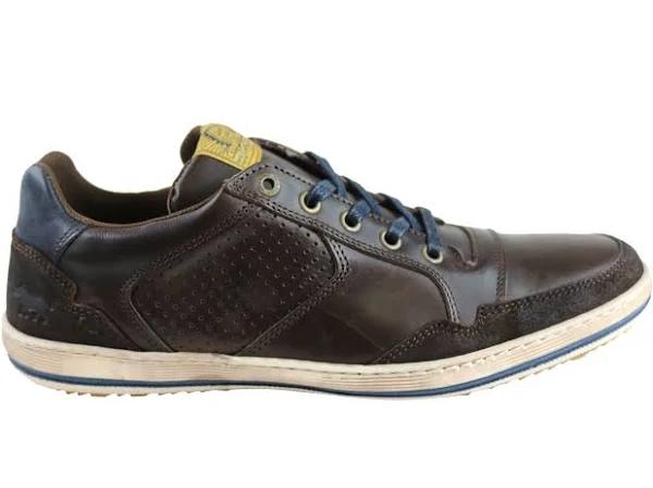 Wild Rhino Crest Mens Leather Casual Lace Up Shoe Brown