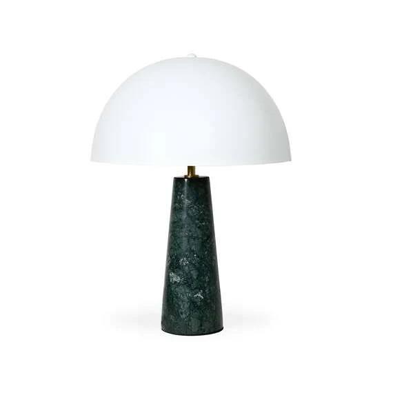 Milha Table Lamp Green Marble Base White by Freedom