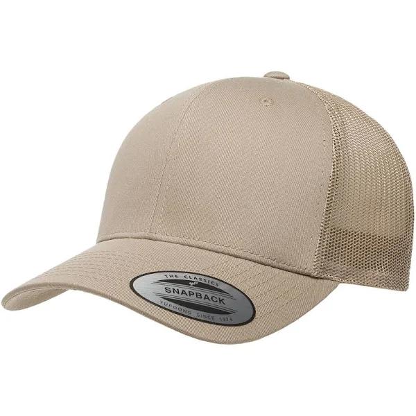 Yupoong Flexfit Retro Snapback Trucker Cap (Pack of 2) Khaki/Khaki One Size