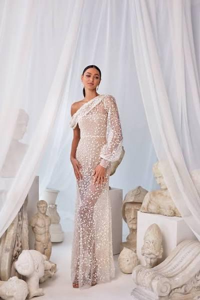 Emma White One Shoulder Prom & Formal Gown | AfterPay | Zip Pay | Sezzle S -Alamour The Label