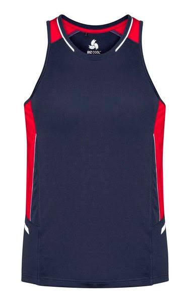 Biz Collection SG702M Renegade Mens Singlet M / Navy/Red/Silver